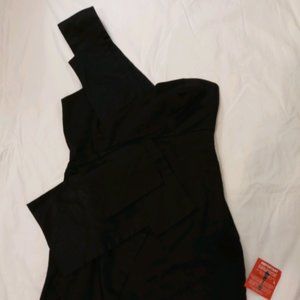 asos black size 6 one shoulder dress